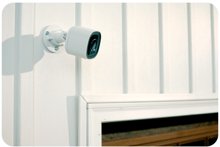 A security camera was installed outside the house in Austin and Dallas, TX