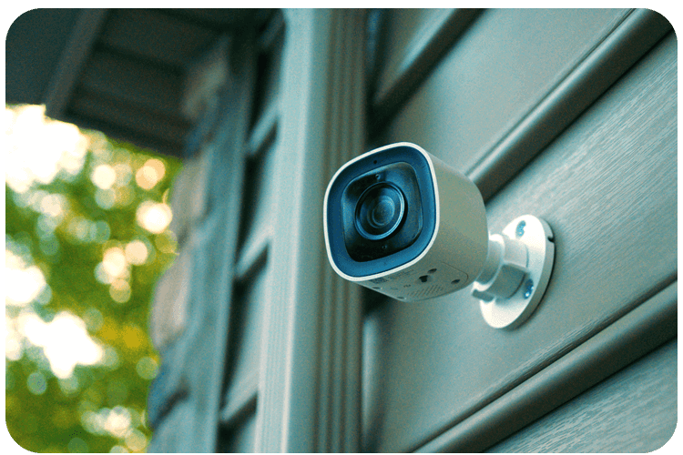 A smart outdoor camera installed in-house in Austin and Dallas, TX