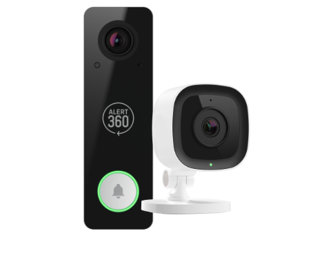 Alert 360 video doorbell and indoor security camera
