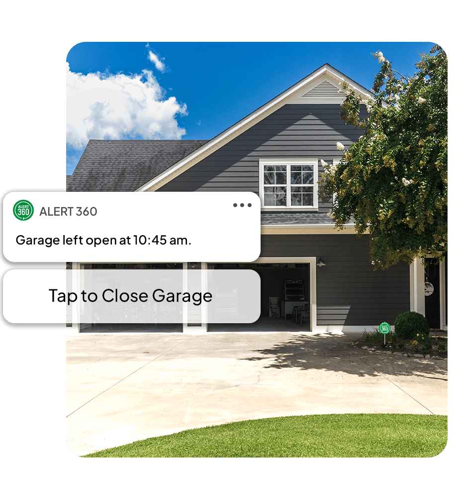 Garage door control connected to a smart home system