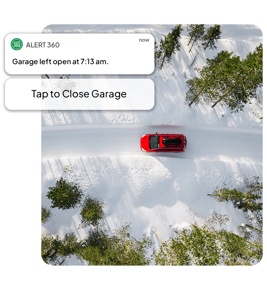 Garage door control interface and product image