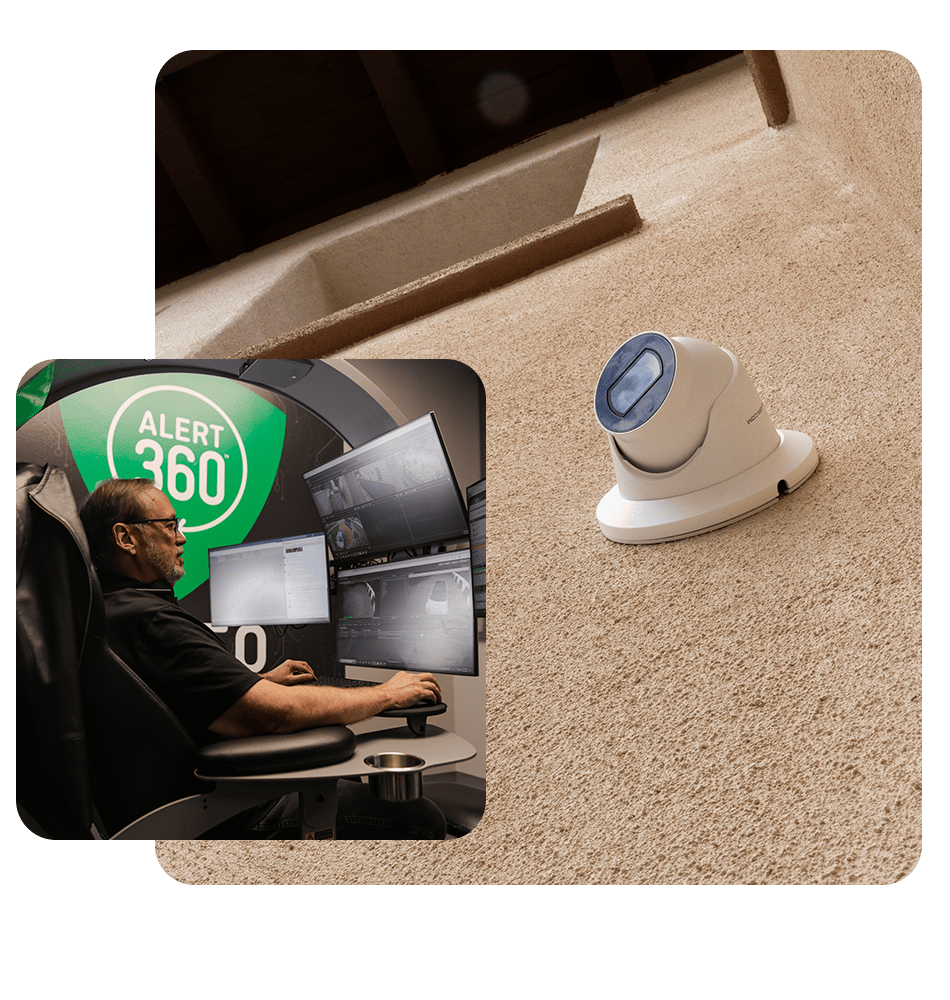 Alert 360 remote surveillance operator reviewing live camera feeds