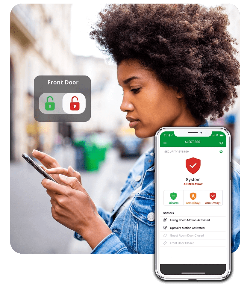 Alert 360 app control on a smartphone
