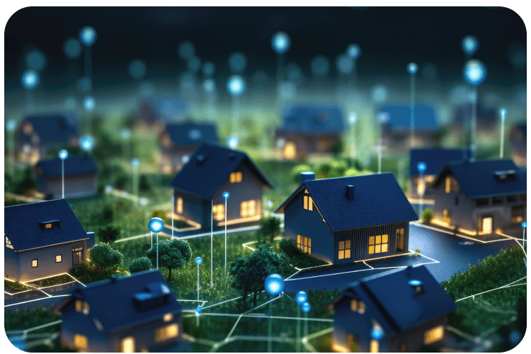 Interconnected smart home icon