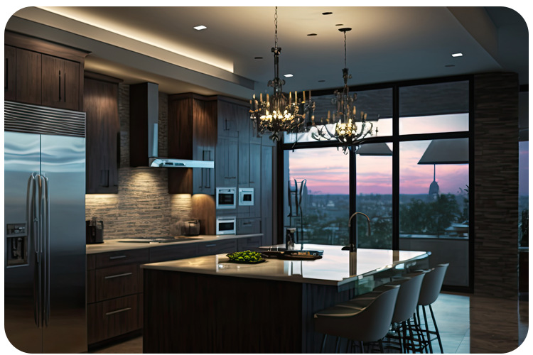 Energy savings lighting illustration