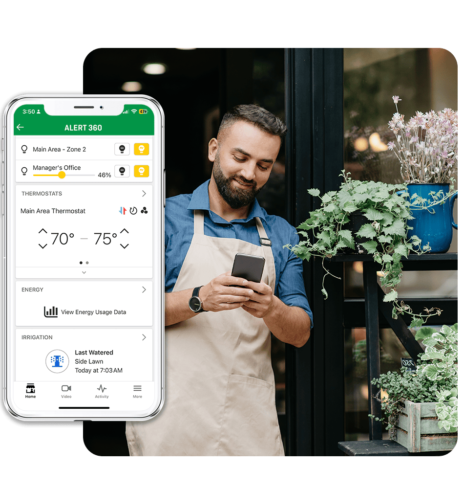 Business app temperature management controls