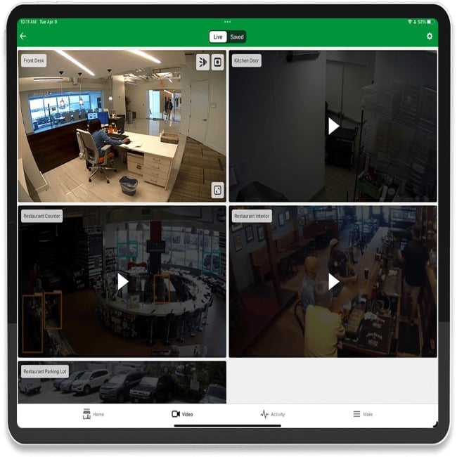Live business security system view for after-hours awareness