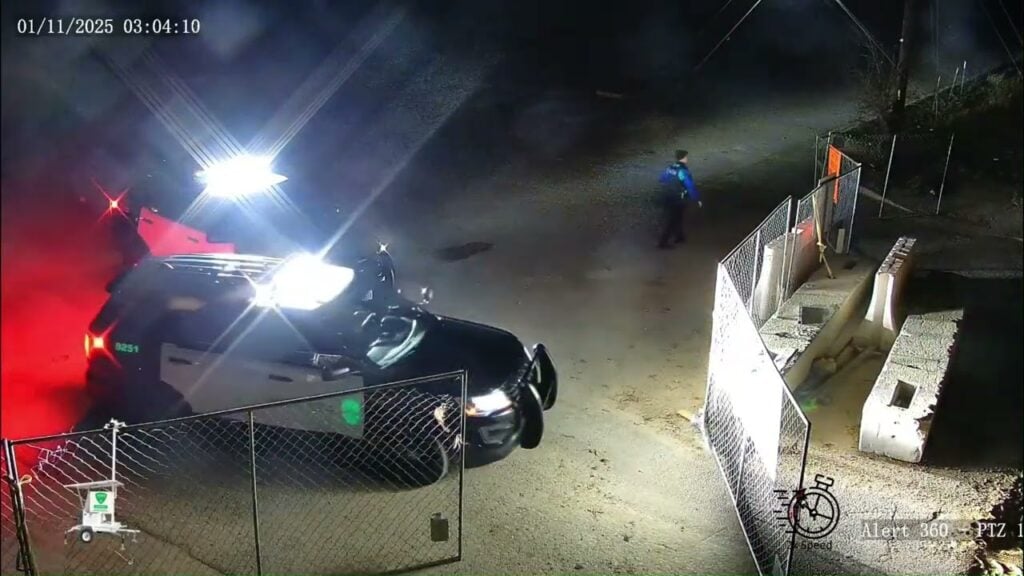 Real-Time Protection with Alert 360 Video Shield - Trespasser Caught on Construction Site