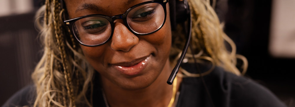 Smiling Monitoring Center Employee